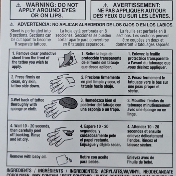 NHL Hockey Qty 8 Pack Peel And Stick Temporary Tattoos - Picture 4 of 4